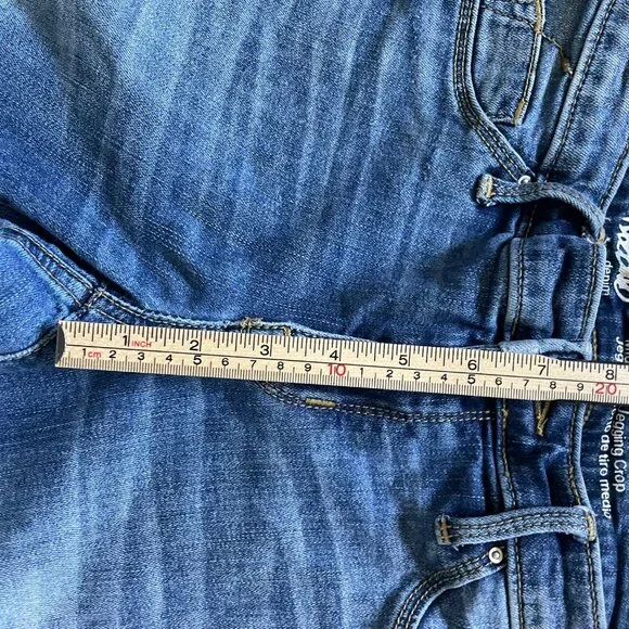 Mossimo Mid-Rise Jegging Crop Jeans Size 6/28 Distressed Denim Power Stretch Fra - Picture 6 of 8